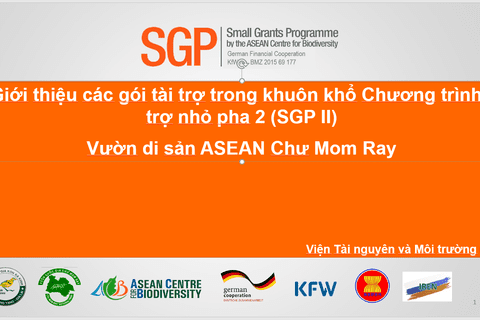 Hội thảo Công bố và tham vấn các bên liên quan về các gói tài trợ dự kiến tại tại Vườn di sản ASEAN Chư Mom Ray